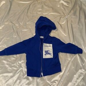 Burberry Royal Blue Kids Zip-Up Hoodie